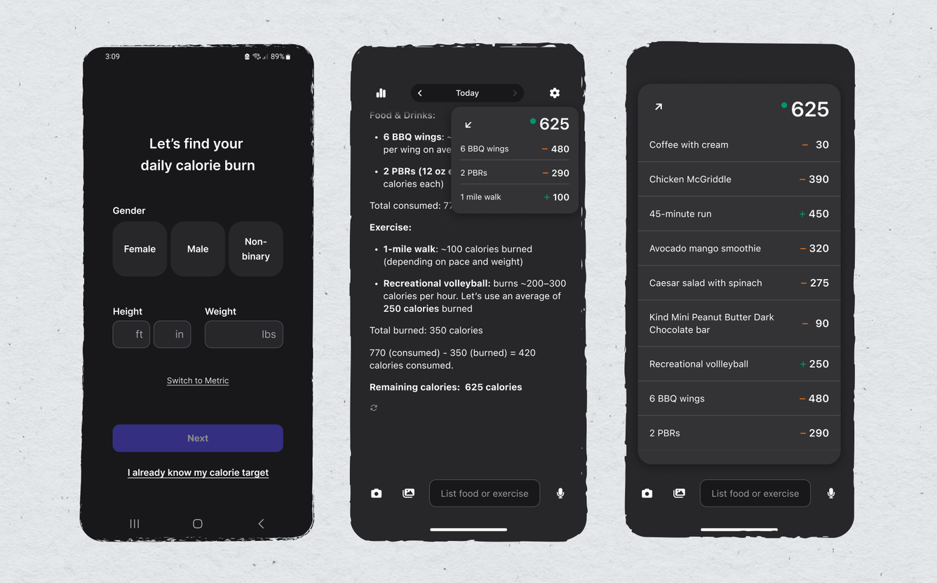 Clickable prototype screens